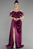 Abschlusskleid Lang Satin Kirschrot ABU3514