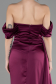 Abschlusskleid Lang Satin Kirschrot ABU3514
