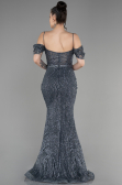 Abendkleid im Meerjungfrau-Stil Lang Anthrazit ABU3527