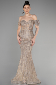 Abendkleid im Meerjungfrau-Stil Lang Gold ABU3527