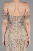 Abendkleid im Meerjungfrau-Stil Lang Gold ABU3527