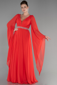 Abendkleid Lang Chiffon Koralle ABU3541