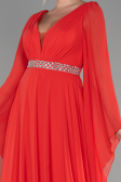 Abendkleid Lang Chiffon Koralle ABU3541