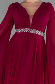 Abendkleid Lang Chiffon Kirschrot ABU3541