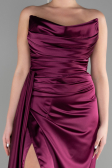 Abschlusskleid Lang Pflaume ABU3532