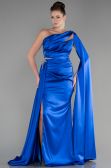 Abendkleid Lang Satin Sächsischblau ABU3545