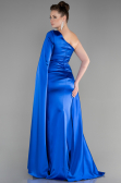 Abendkleid Lang Satin Sächsischblau ABU3545