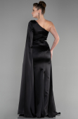 Abendkleid Lang Satin Schwarz ABU3545