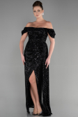 Abendkleid Lang Schuppig Schwarz ABU2987