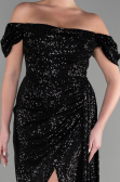 Abendkleid Lang Schuppig Schwarz ABU2987