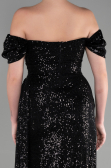 Abendkleid Lang Schuppig Schwarz ABU2987