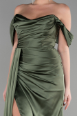 Abschlusskleid Lang Satin Khaki ABU3514