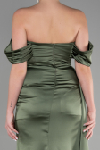 Abschlusskleid Lang Satin Khaki ABU3514