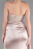 Cappuccino Abendkleid Satin Lang ABU3536