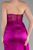 Violett Abendkleid Satin Lang ABU3536