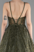 Designer Abendkleid Lang Khaki ABU3556