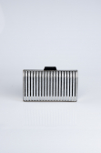 Kästchen-Tasche Metall Silber V645