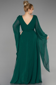 Abendgarderobe in Großen Größen Lang Chiffon Smaragdgrün ABU3543