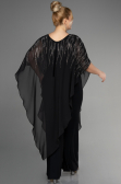 Abendgarderobe in Großen Größen Chiffon Schwarz ABT111
