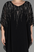 Abendgarderobe in Großen Größen Chiffon Schwarz ABT111