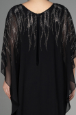Abendgarderobe in Großen Größen Chiffon Schwarz ABT111