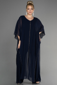 Einladungskleid In Übergröße Chiffon Marineblau EE6803