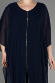 Einladungskleid In Übergröße Chiffon Marineblau EE6803