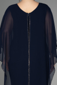 Einladungskleid In Übergröße Chiffon Marineblau EE6803