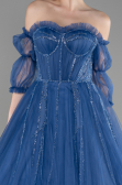 Designer Abendkleid Lang Indigo ABU3594