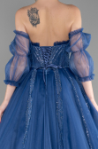 Designer Abendkleid Lang Indigo ABU3594
