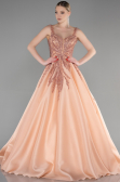 Designer Abendkleid Lang Lachs ABU3597
