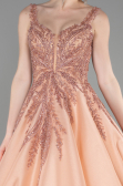Designer Abendkleid Lang Lachs ABU3597