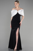 Abendkleid Lang Schwarz-Weiß ABU3601