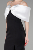 Abendkleid Lang Schwarz-Weiß ABU3601