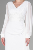 Abendkleid Lang Chiffon Weiß ABU3627