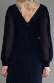 Abendkleid Lang Chiffon Marineblau ABU3627
