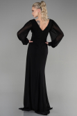 Abendkleid Lang Chiffon Schwarz ABU3627
