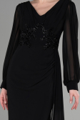 Abendkleid Lang Chiffon Schwarz ABU3627
