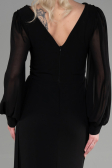Abendkleid Lang Chiffon Schwarz ABU3627