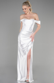 Abendkleid Lang Weiß ABU3611