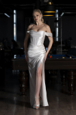 Abendkleid Lang Weiß ABU3611