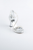 Party-Schuhe Laserschnitt Silber MJ5154