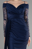 Abendkleid Lang Marineblau ABU3656