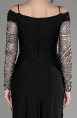 Abendkleid Lang Schwarz-Silber ABU3656