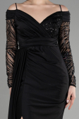Abendkleid Lang Schwarz ABU3656