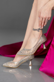 Stiletto Steinbesetzt Gold-Metallic MJ5431