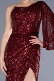 Abendkleid im Meerjungfrau-Stil Lang Weinrot ABU3667