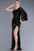 Abendkleid im Meerjungfrau-Stil Lang Schwarz ABU3667
