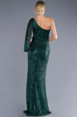 Abendkleid im Meerjungfrau-Stil Lang Smaragdgrün ABU3667