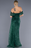 Abendkleid Lang Schuppig Smaragdgrün ABU3577
